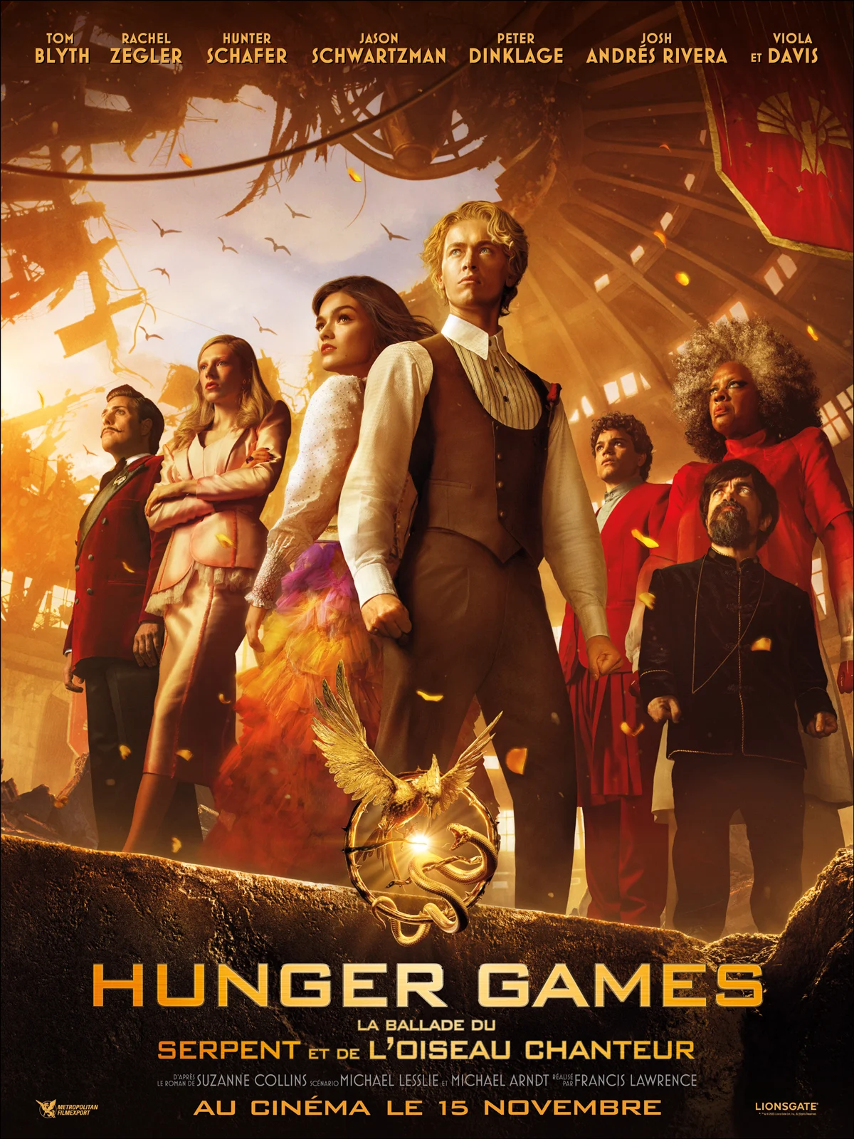 Affiche du film Hunger Games : La Ballade du serpent et de l'oiseau chanteur